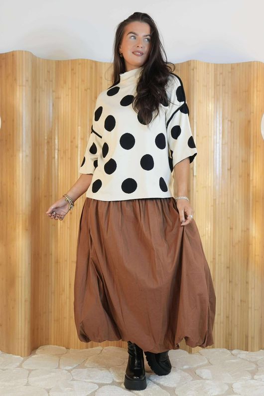 Robanne soft Stretch Party Knit Polka Ecru /29=